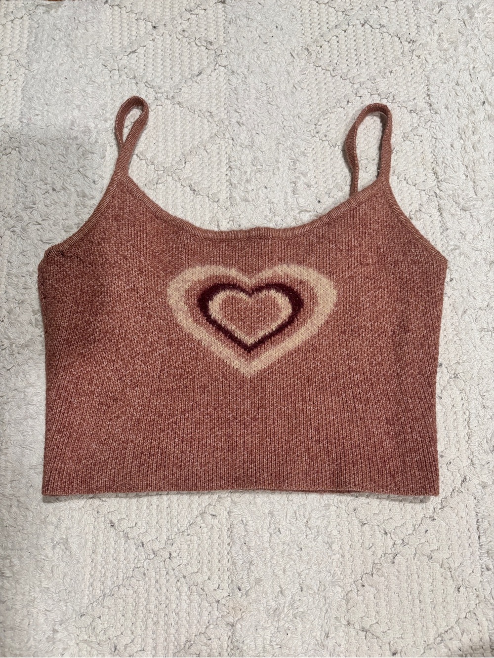 La Hearts Rose-Toned Knit Heart Cami